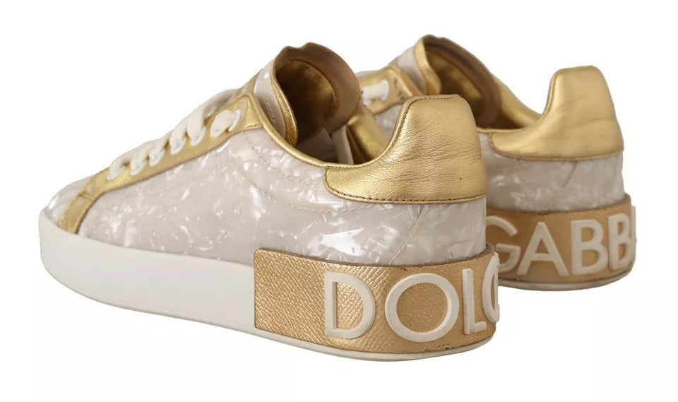 Sneakers blanches Portofino en nacre, chaussures décontractées