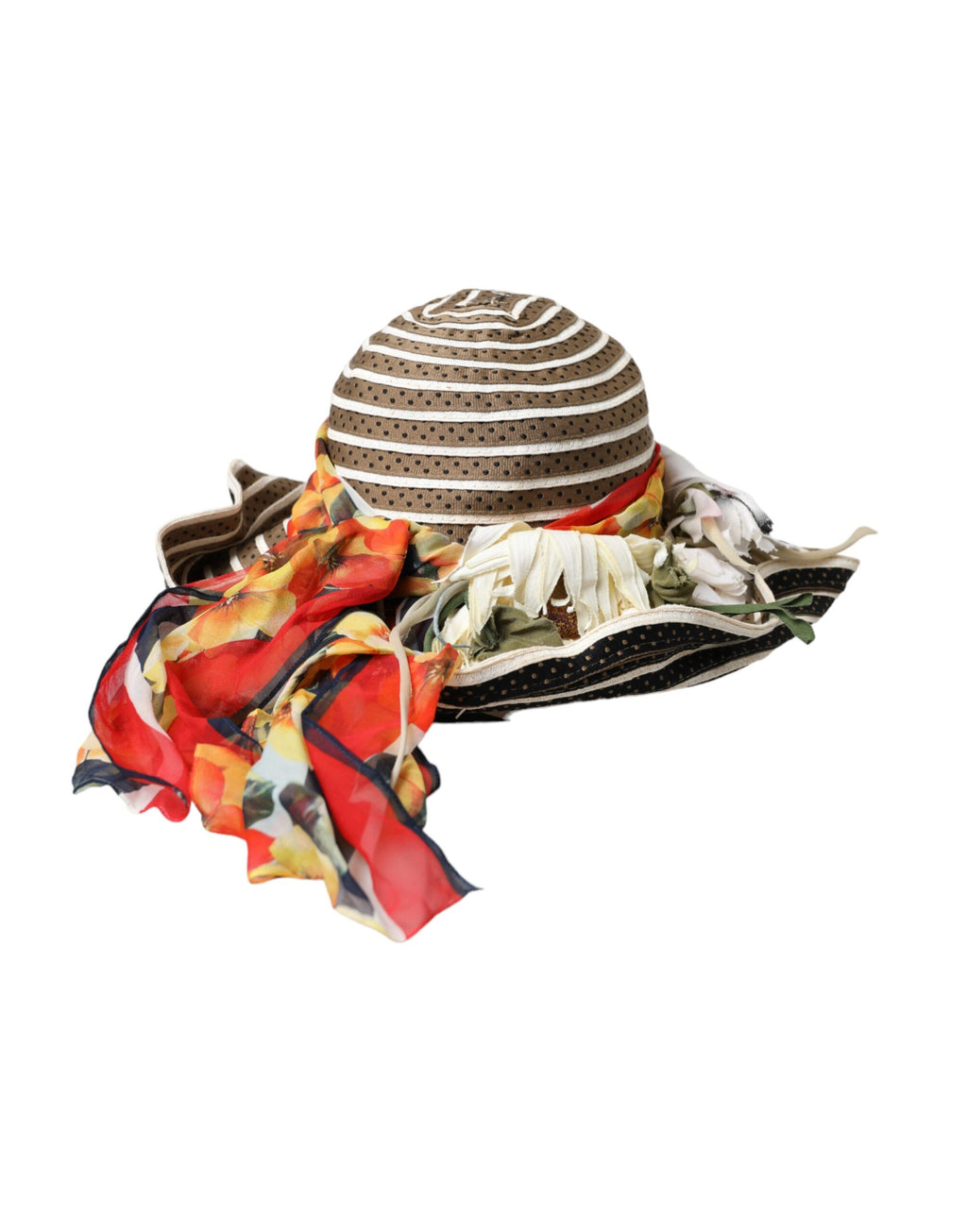 Chapeau souple à large bord multicolore fantaisie