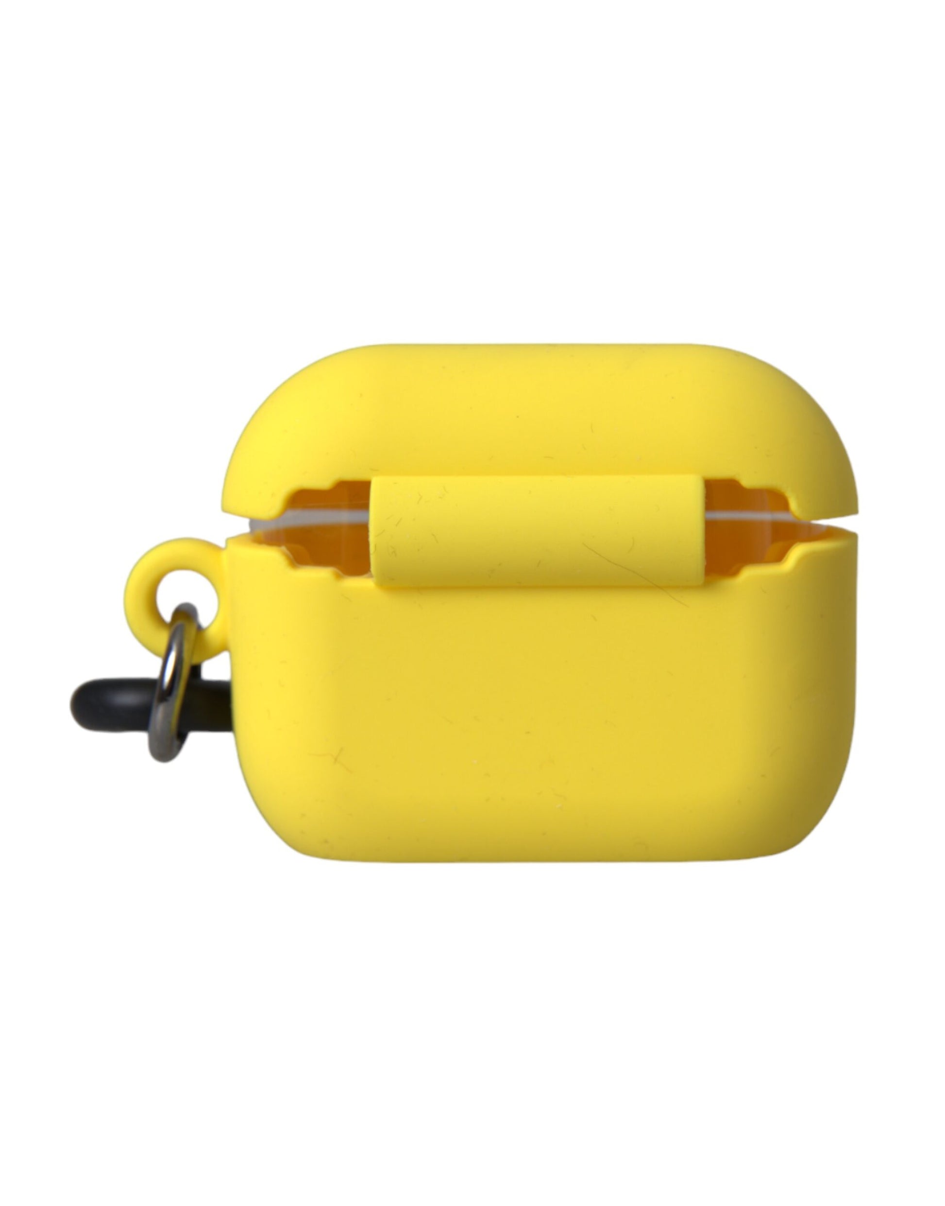 Étui Airpods en silicone jaune avec logo en relief