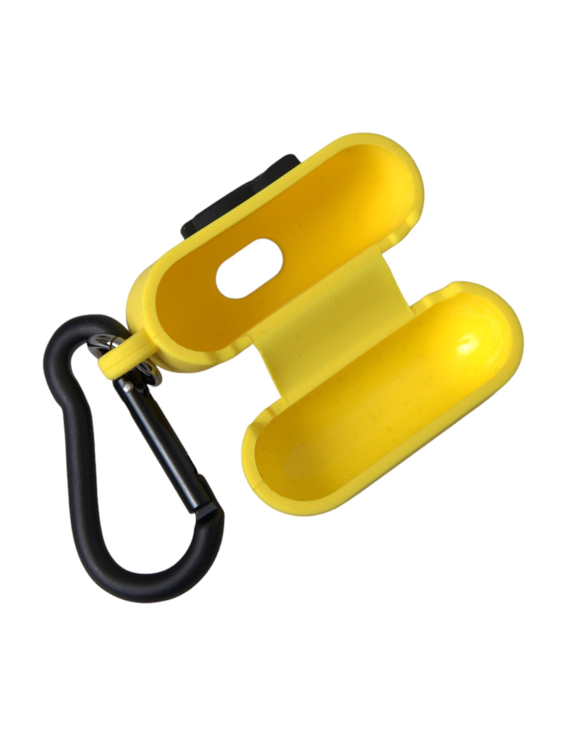 Étui Airpods en silicone jaune avec logo en relief