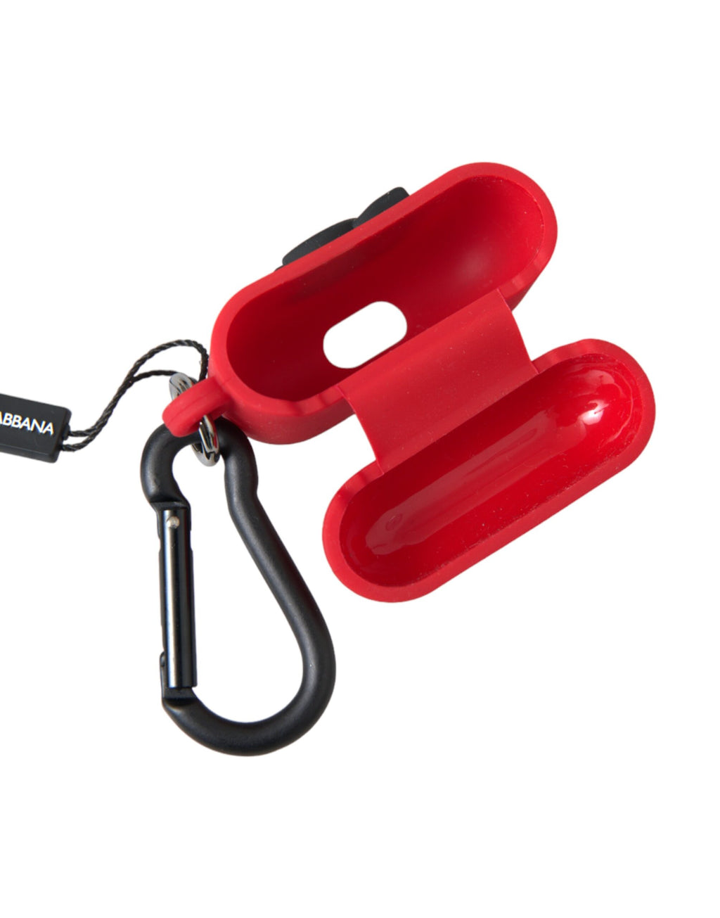 Étui Airpods en caoutchouc de silicone rouge avec logo en relief