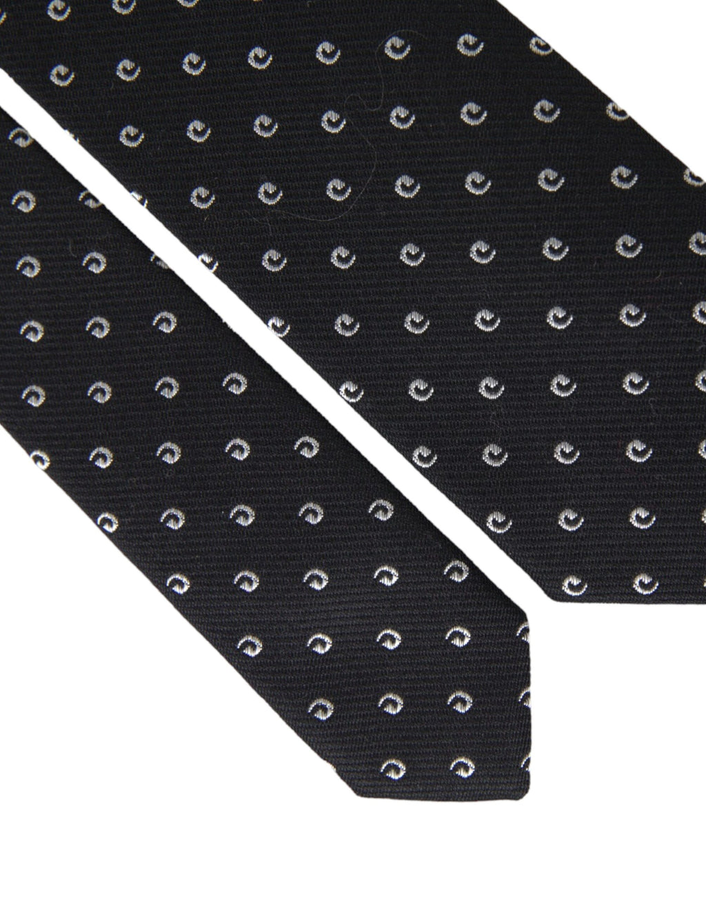 Cravate noire en coton mélangé, logo, taille réglable