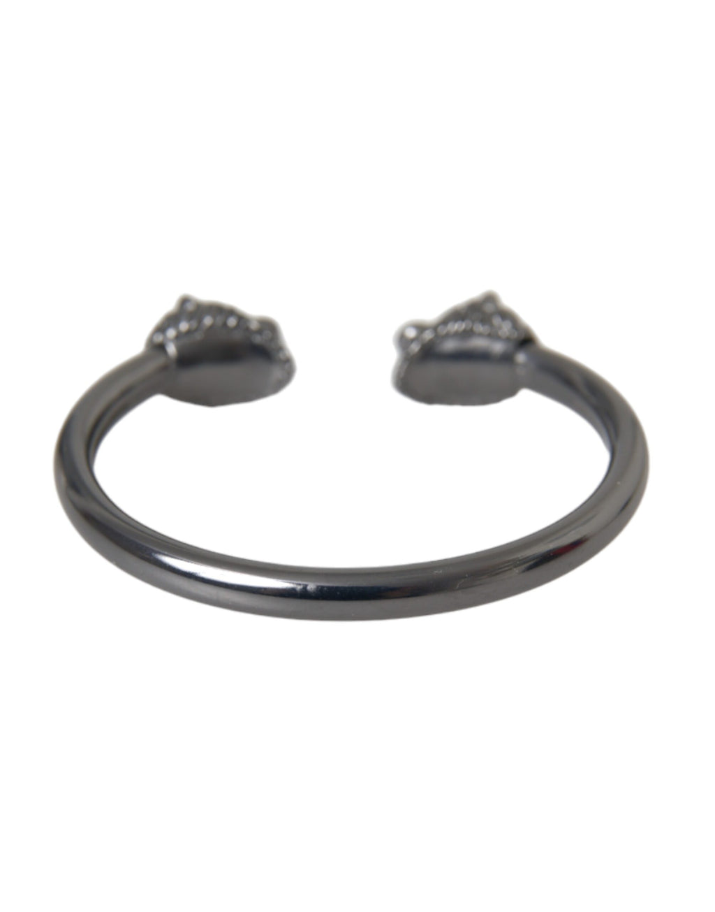 Bracelet jonc lion en rhodium noir pour femme