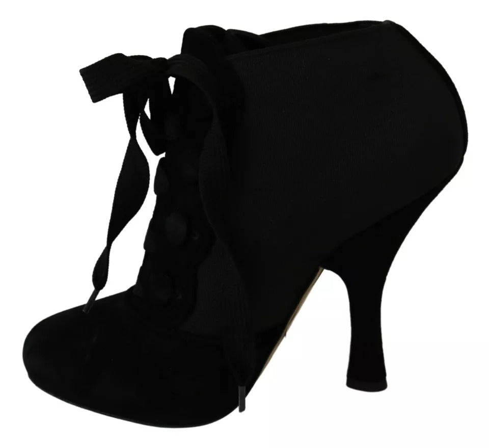 Bottes de cheville en daim noir extensible, chaussures type botte.
