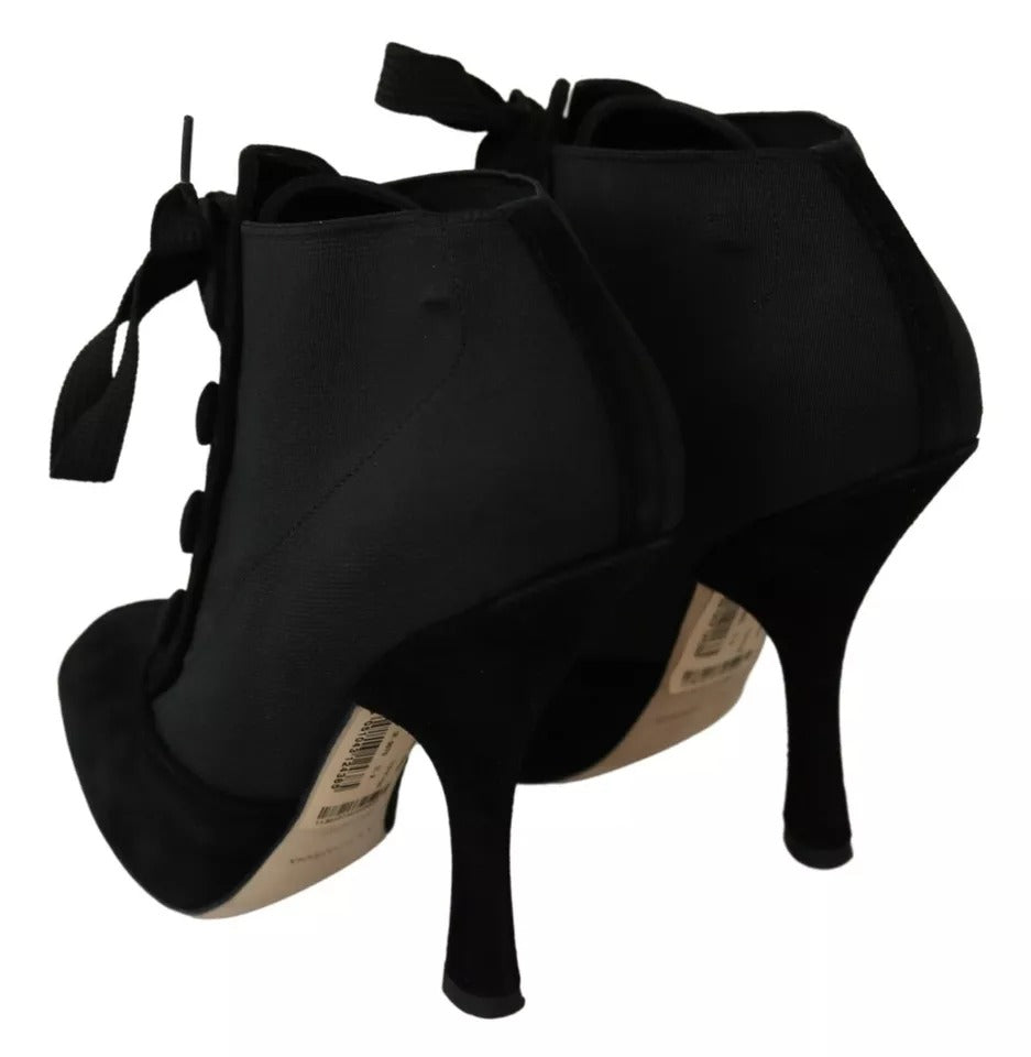 Bottes de cheville en daim noir extensible, chaussures type botte.