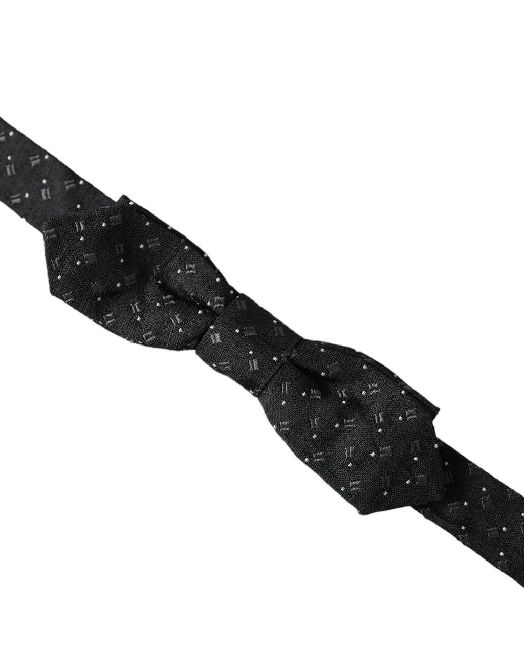 Papillon nœud papillon homme en soie noire à motifs, taille réglable.