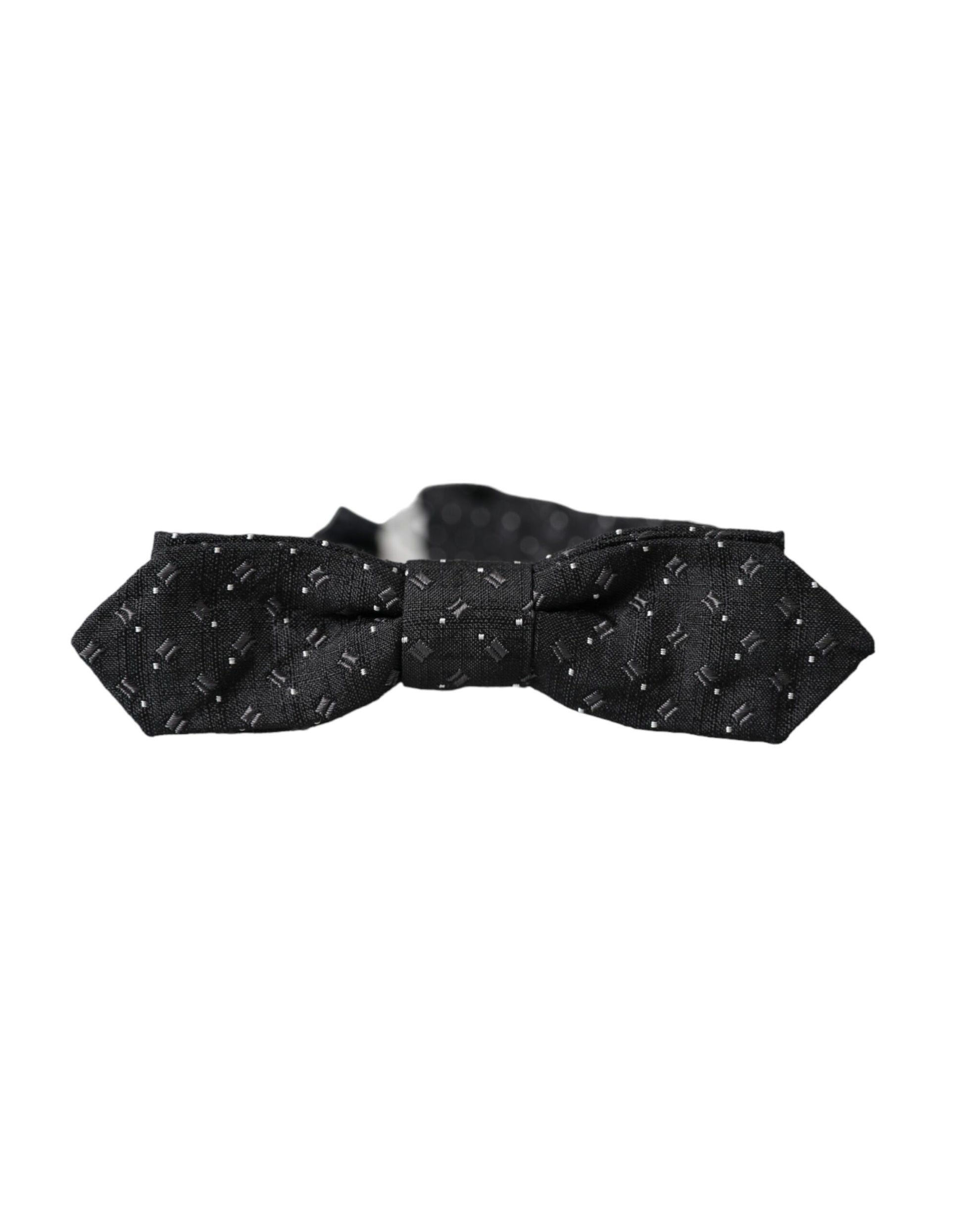 Papillon nœud papillon homme en soie noire à motifs, taille réglable.