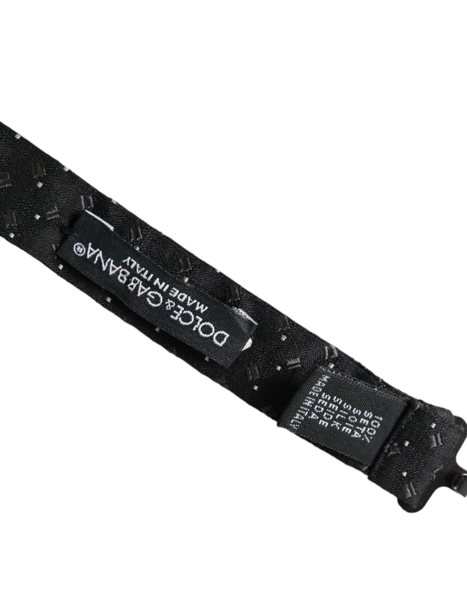 Papillon nœud papillon homme en soie noire à motifs, taille réglable.