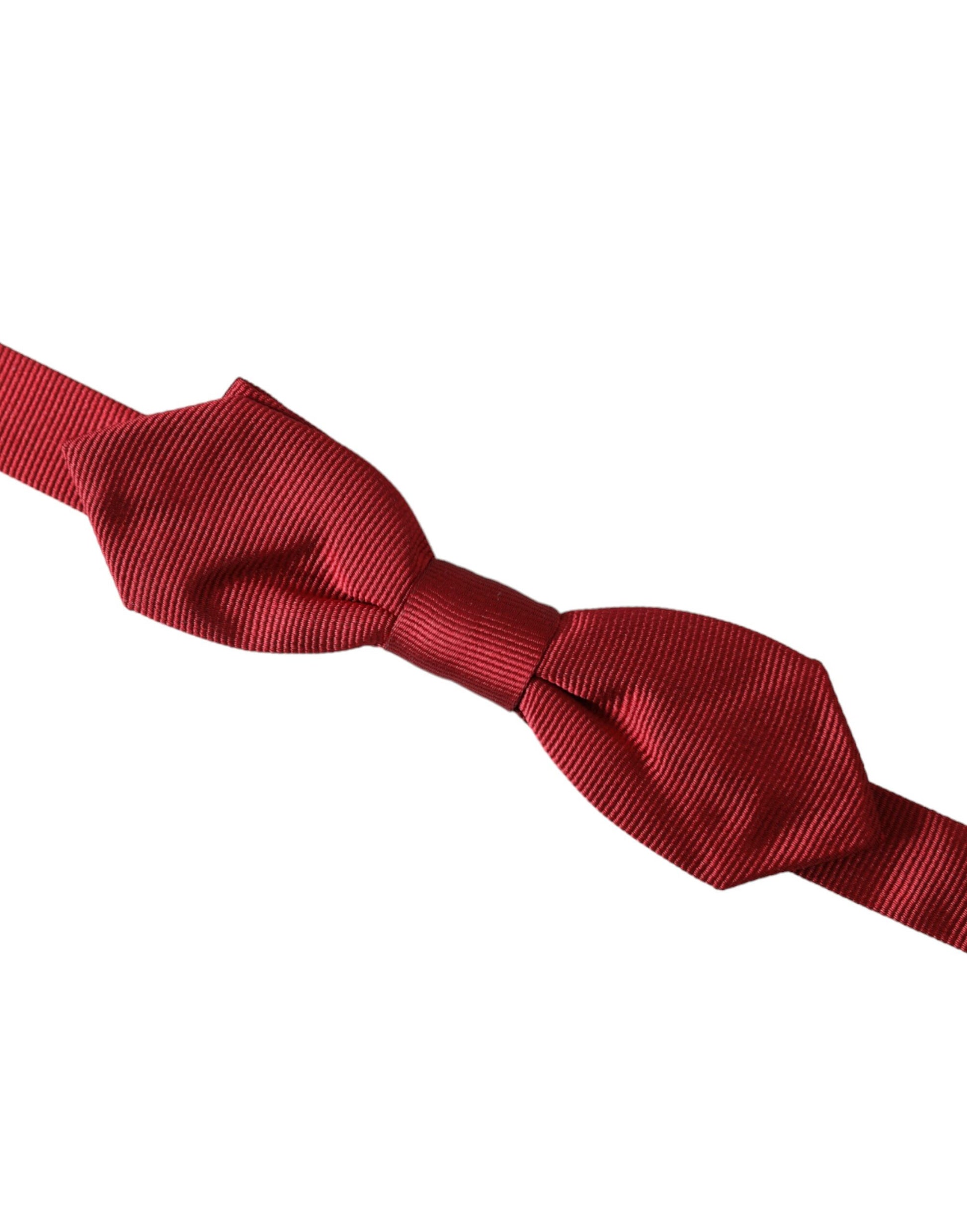 Cravate papillon pour homme en jacquard de soie rouge, taille réglable.