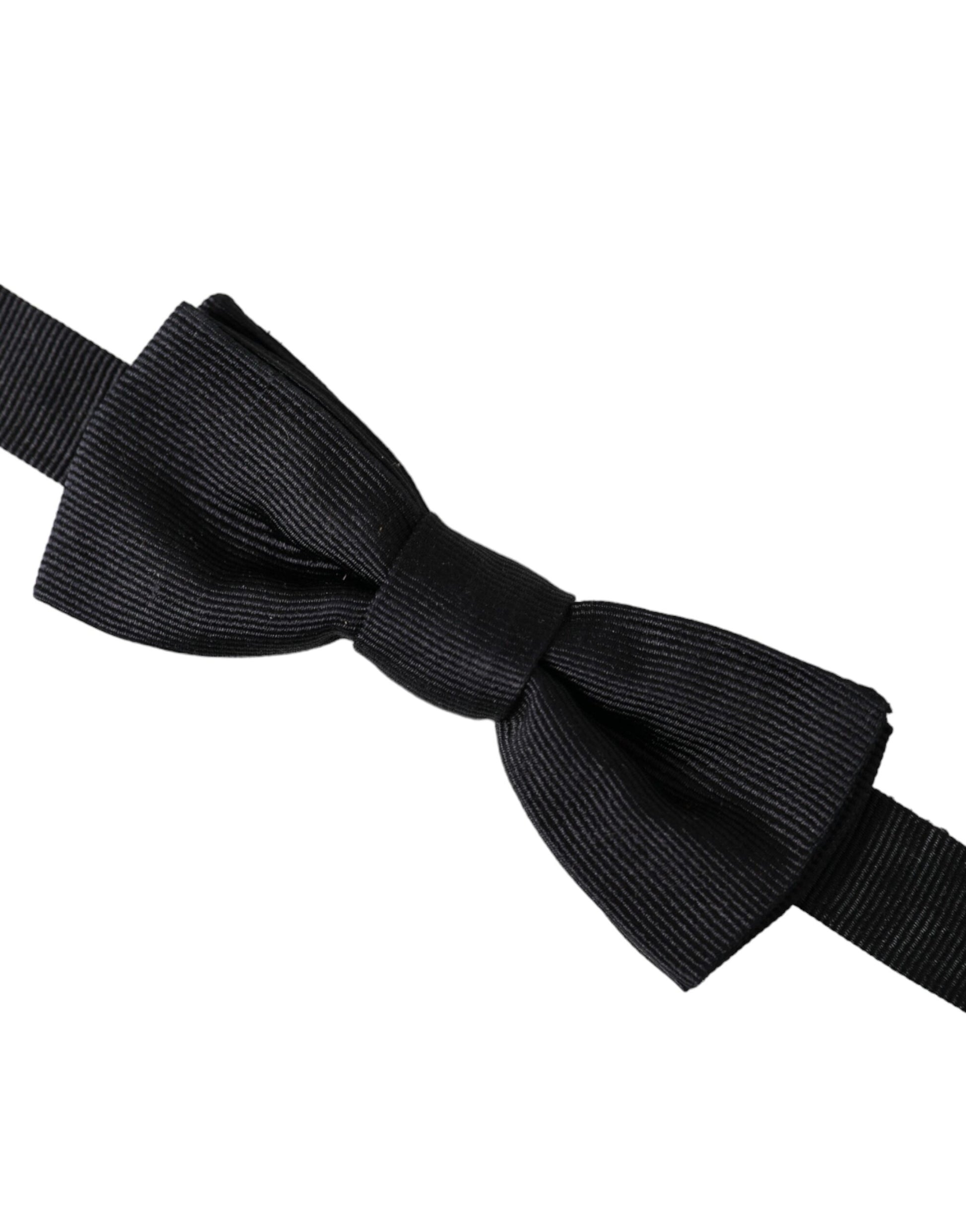 Papillon en soie noire réglable pour homme