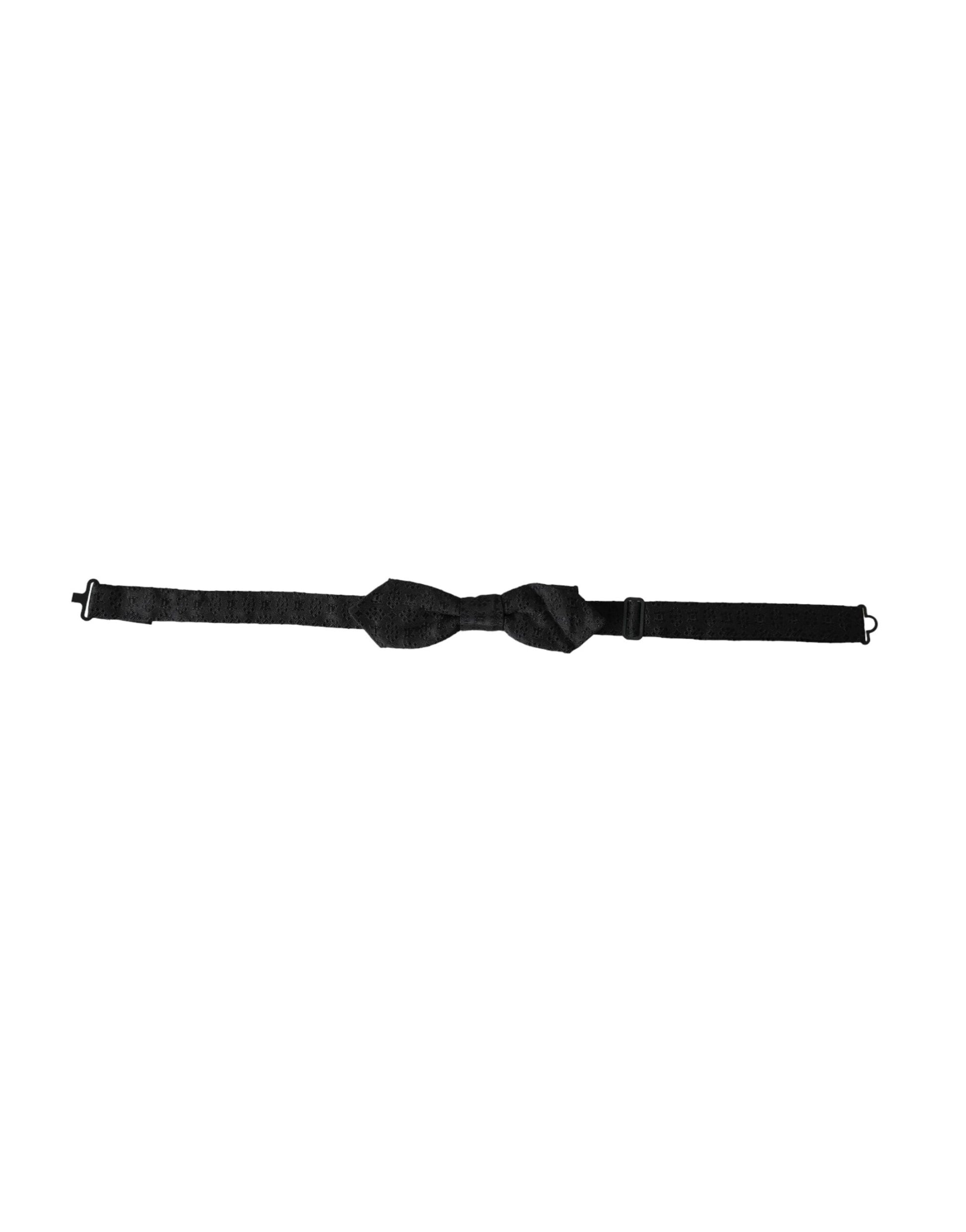 Papillon de cravate pour homme en soie noire, réglable, fantaisie.