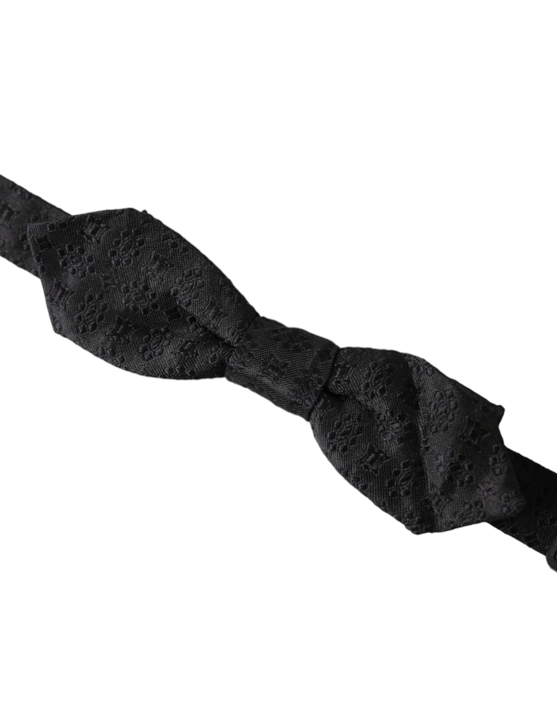 Papillon de cravate pour homme en soie noire, réglable, fantaisie.