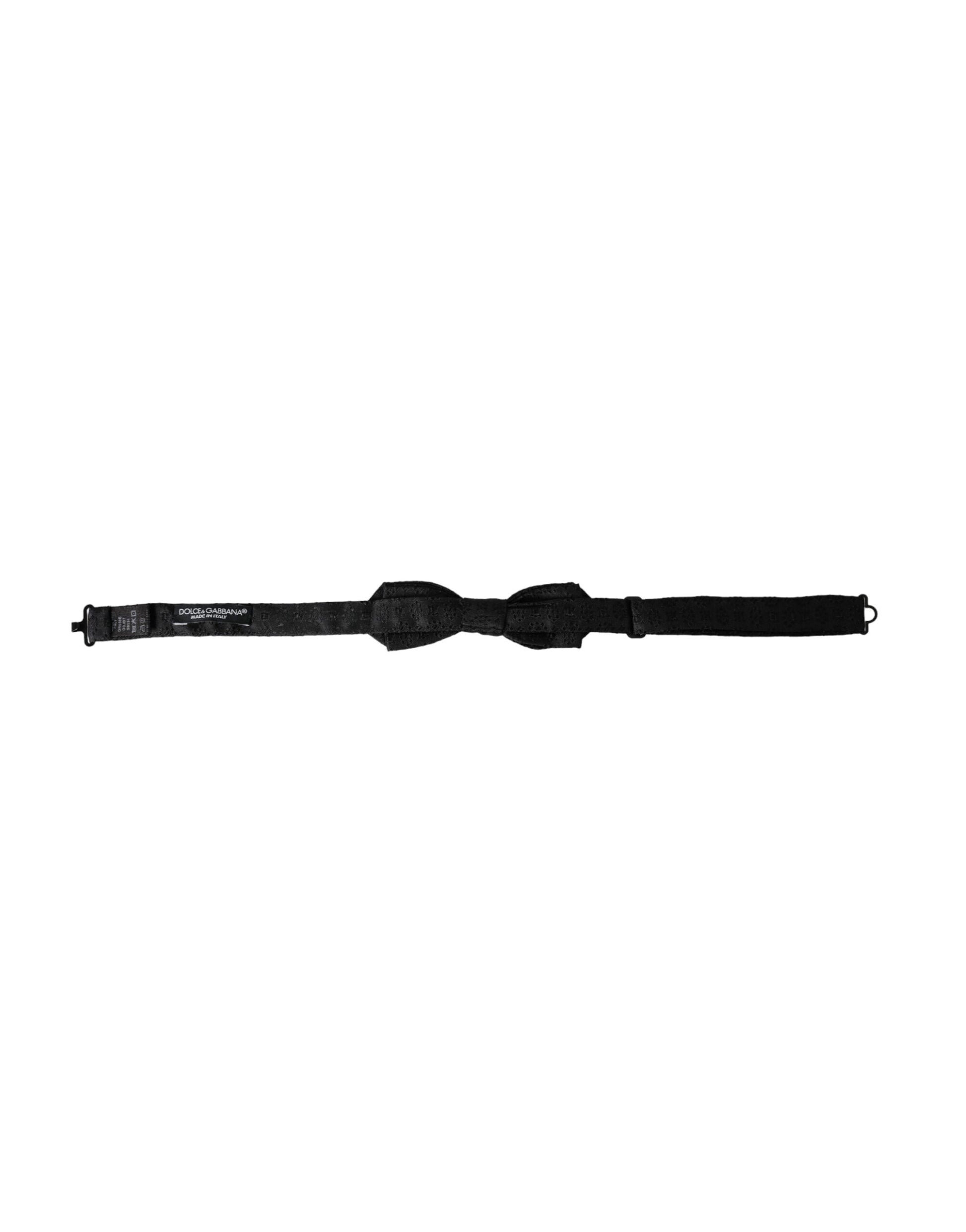 Papillon de cravate pour homme en soie noire, réglable, fantaisie.