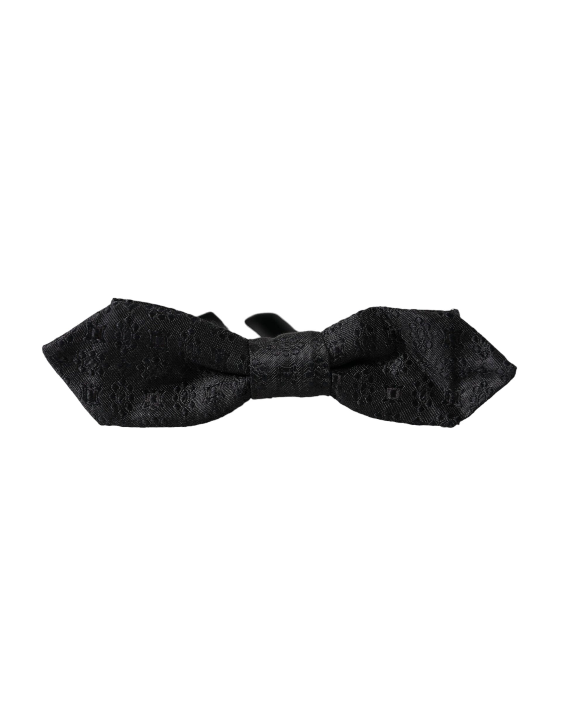 Papillon de cravate pour homme en soie noire, réglable, fantaisie.