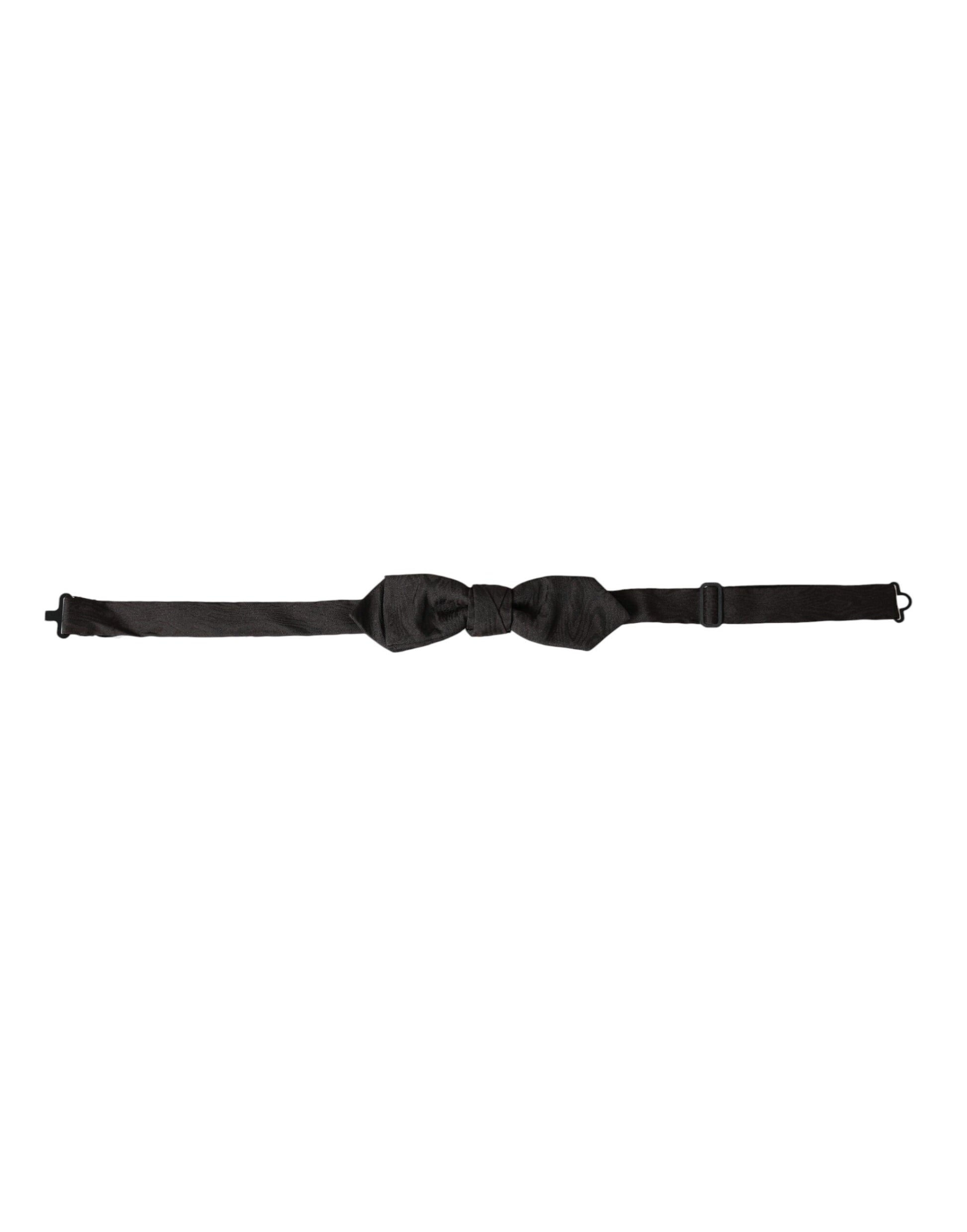 Papillon en soie noire réglable pour homme