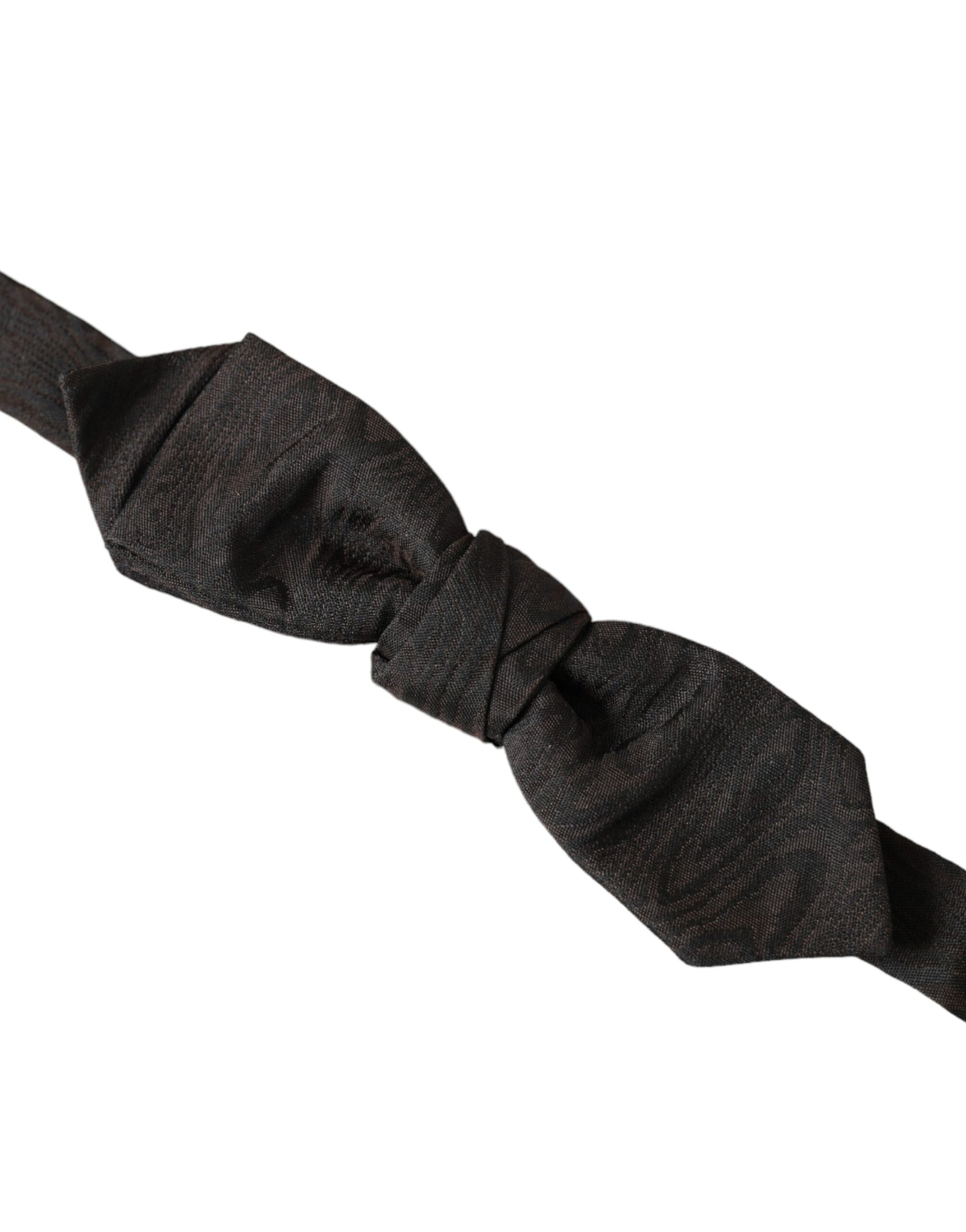 Papillon en soie noire réglable pour homme
