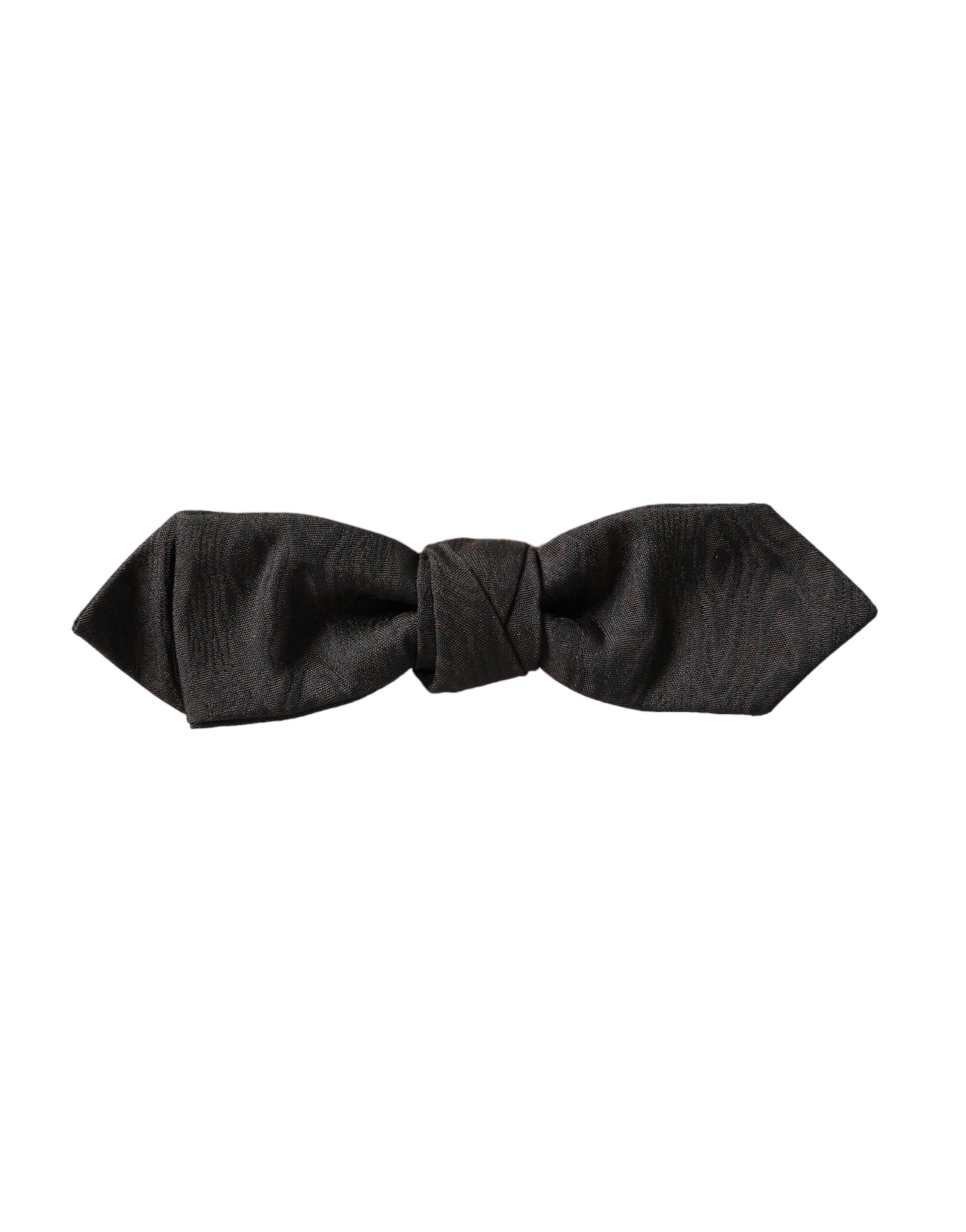 Papillon en soie noire réglable pour homme