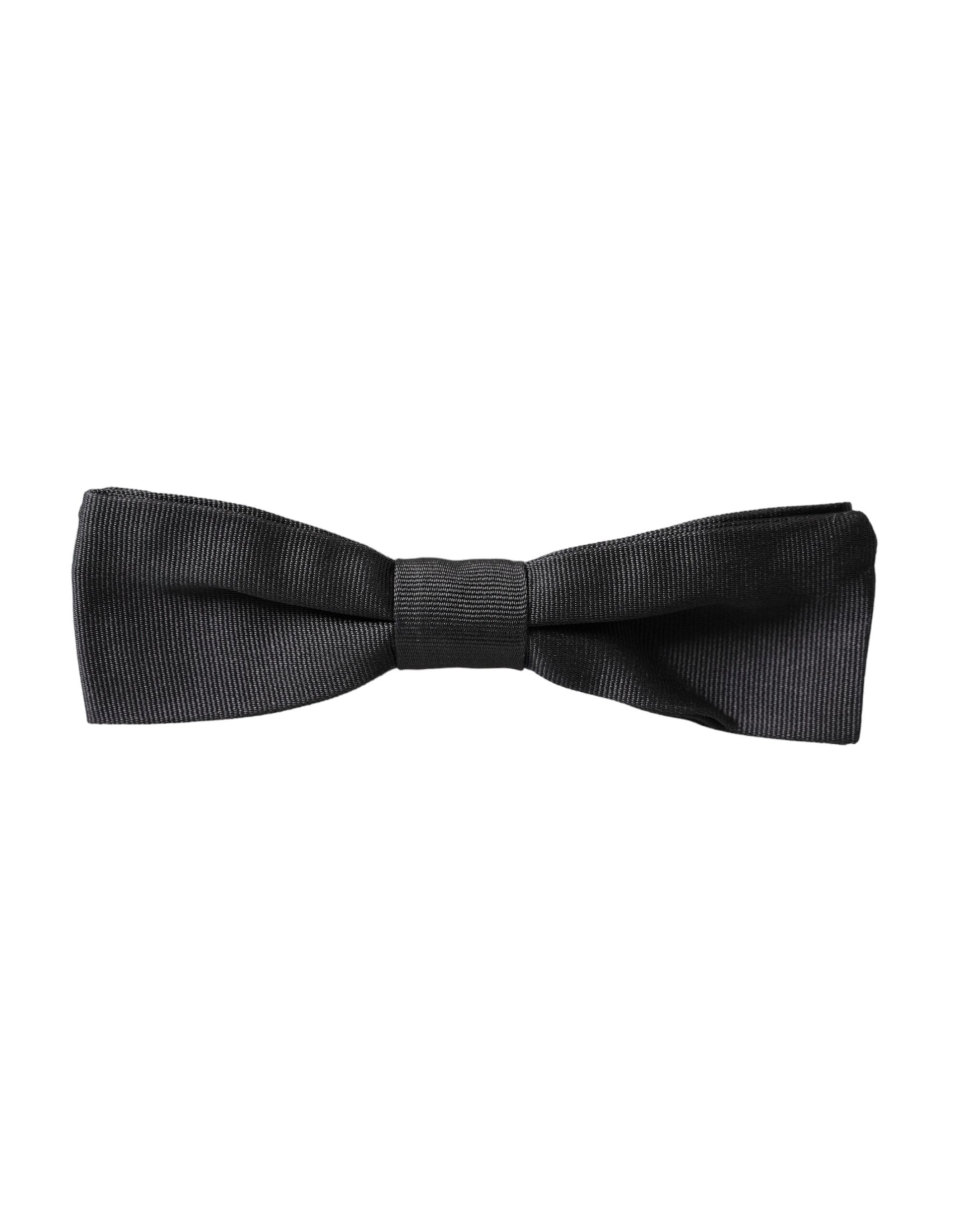 Papillon en soie noire réglable pour homme