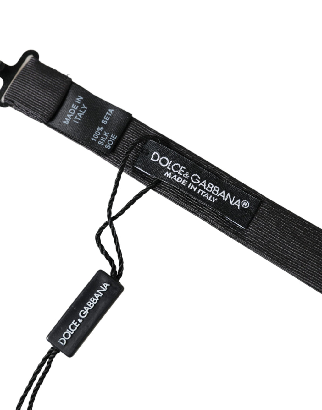 Papillon en soie noire réglable pour homme