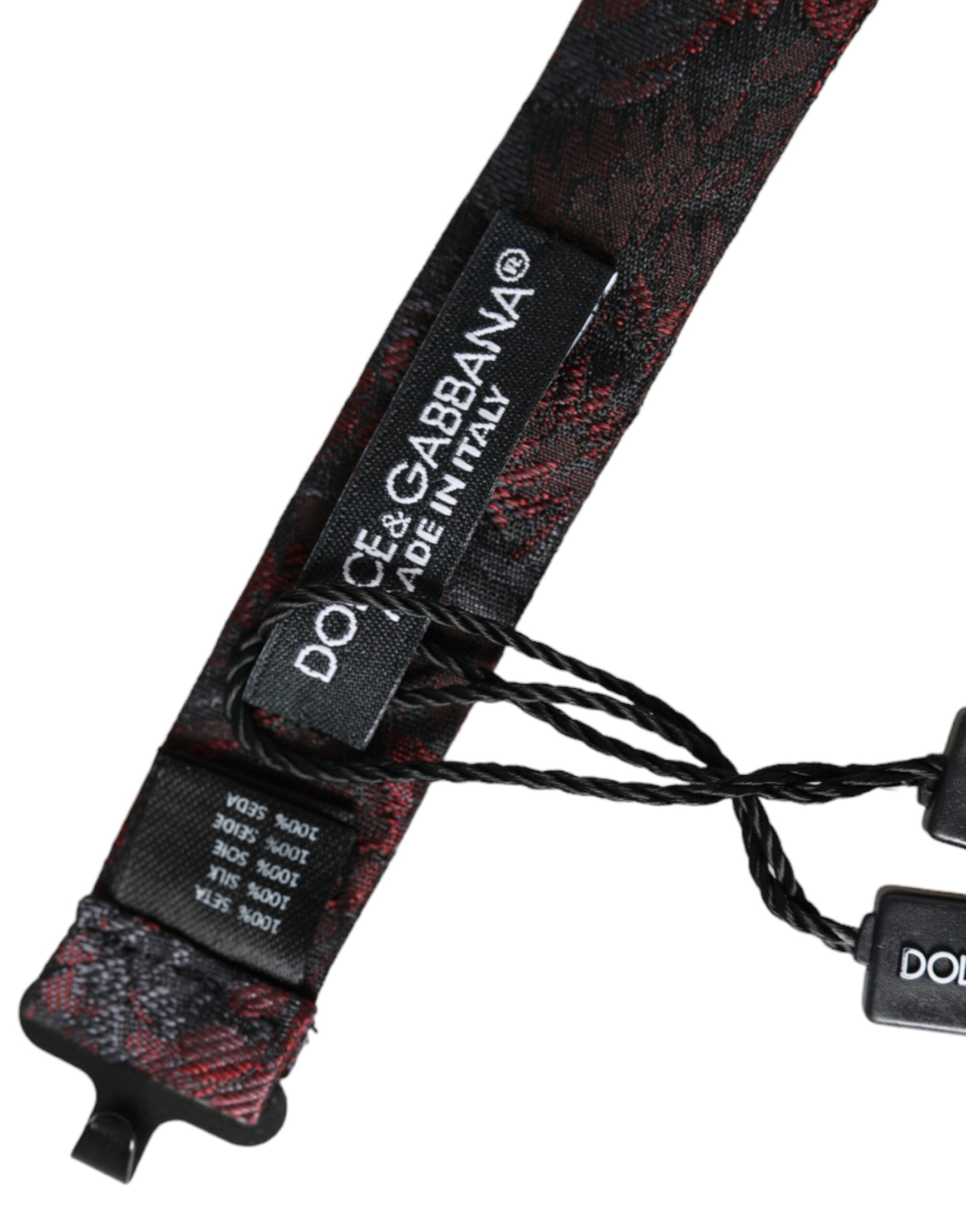 Men Bow Tie Rouge Noir Floral Réglable