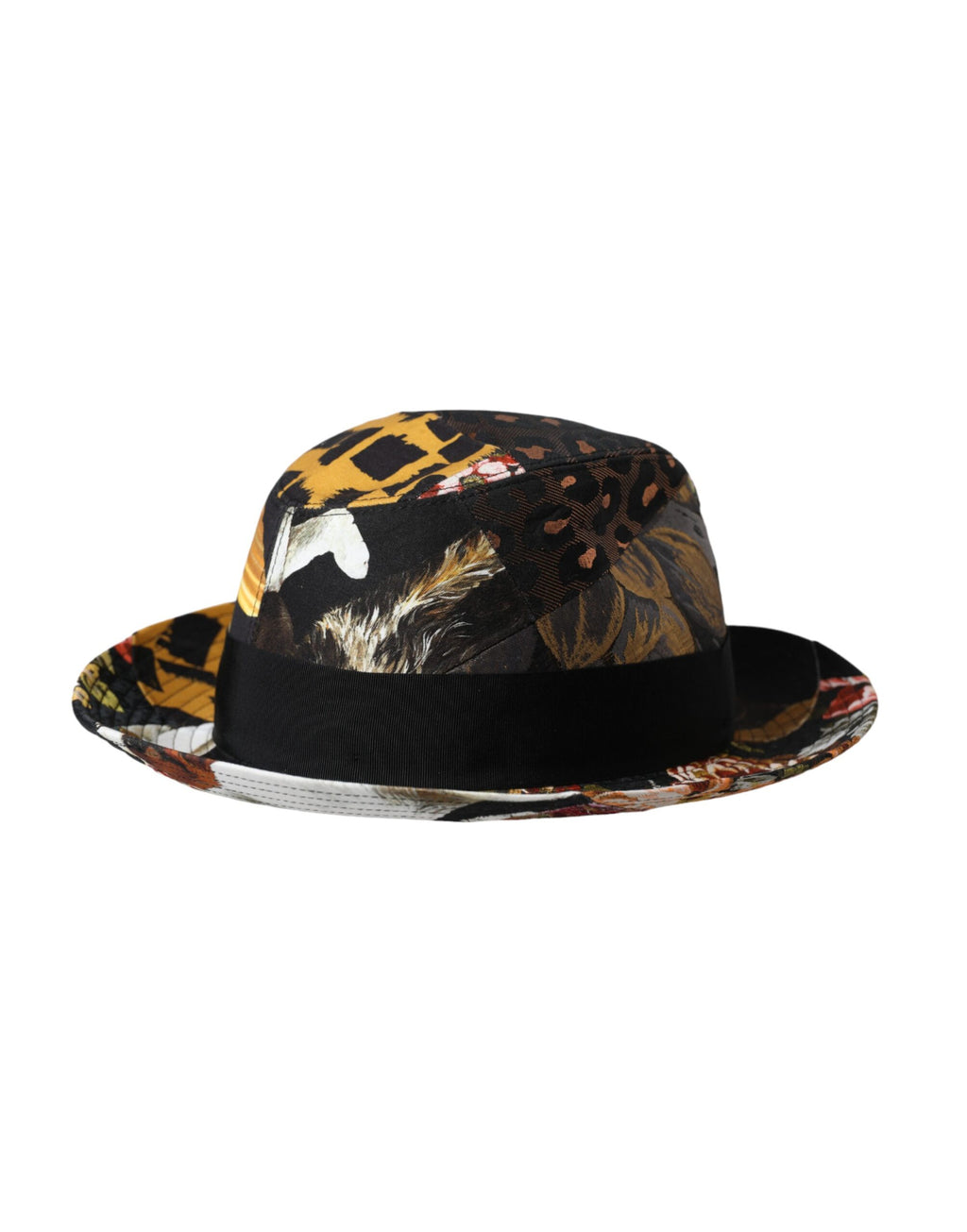 Chapeau fedora à large bord pour femme, multicolore et patchwork