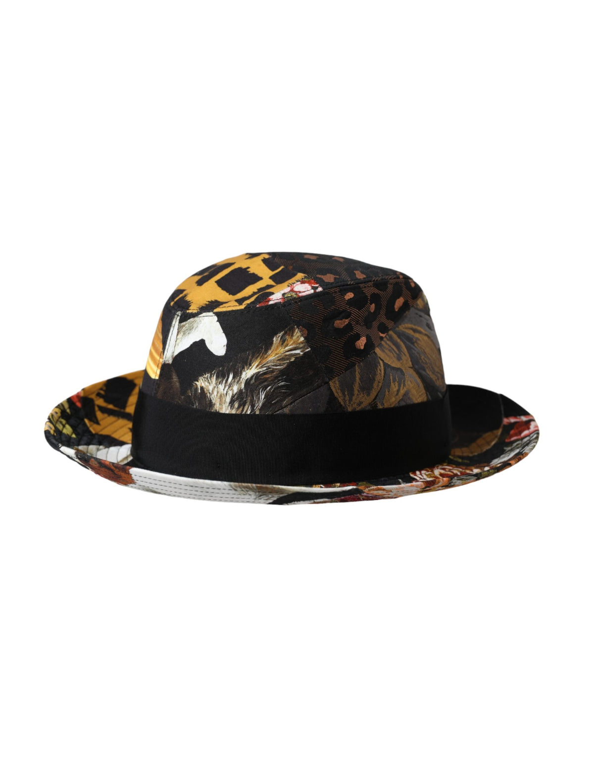 Chapeau fedora à large bord pour femme, multicolore et patchwork