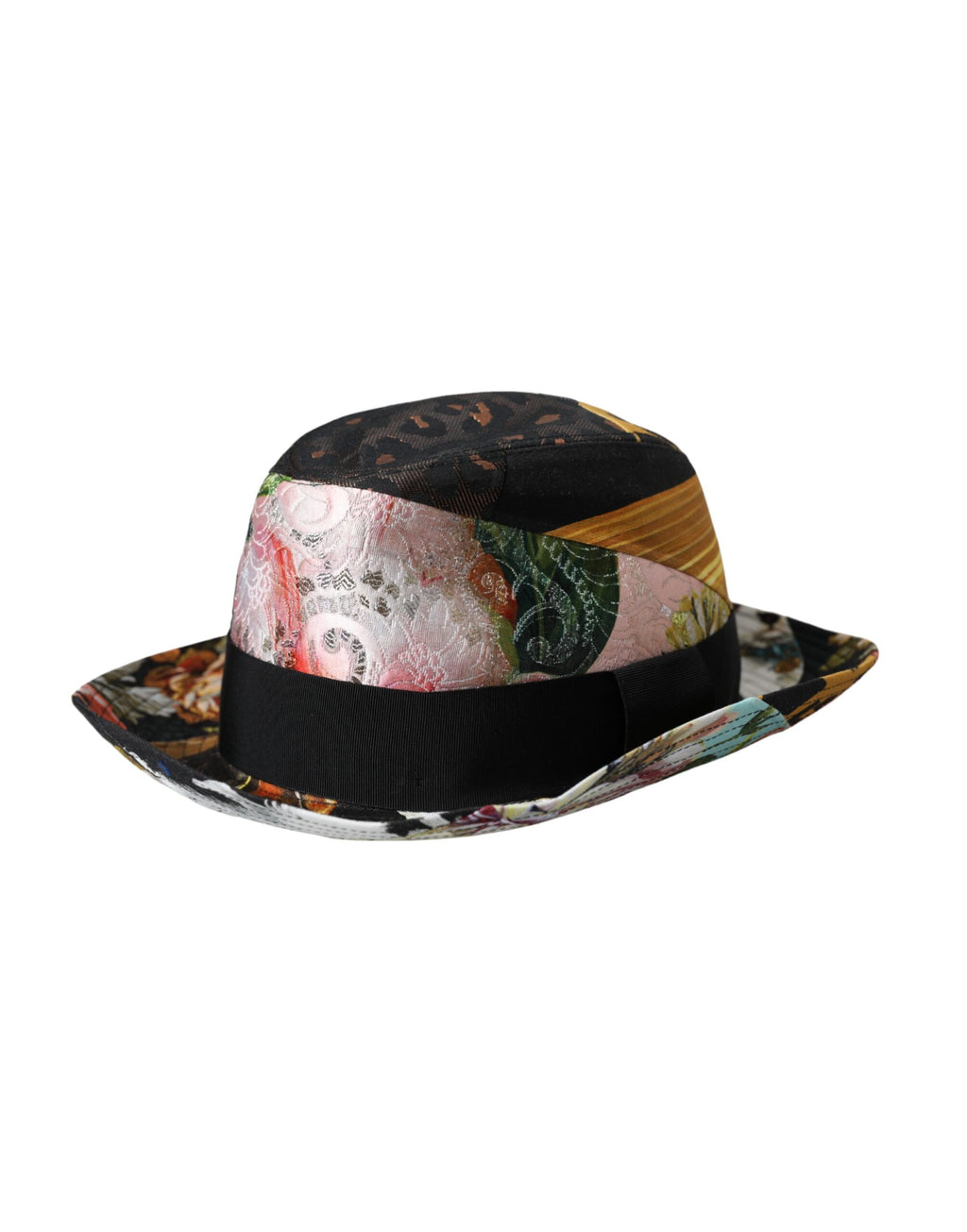 Chapeau fedora à large bord pour femme, multicolore et patchwork