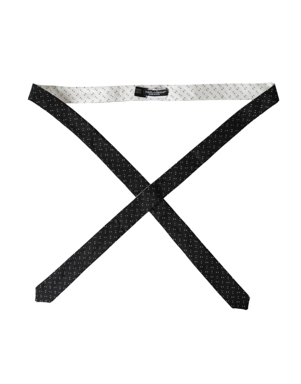 Cravate noire et blanche à motifs, taille réglable