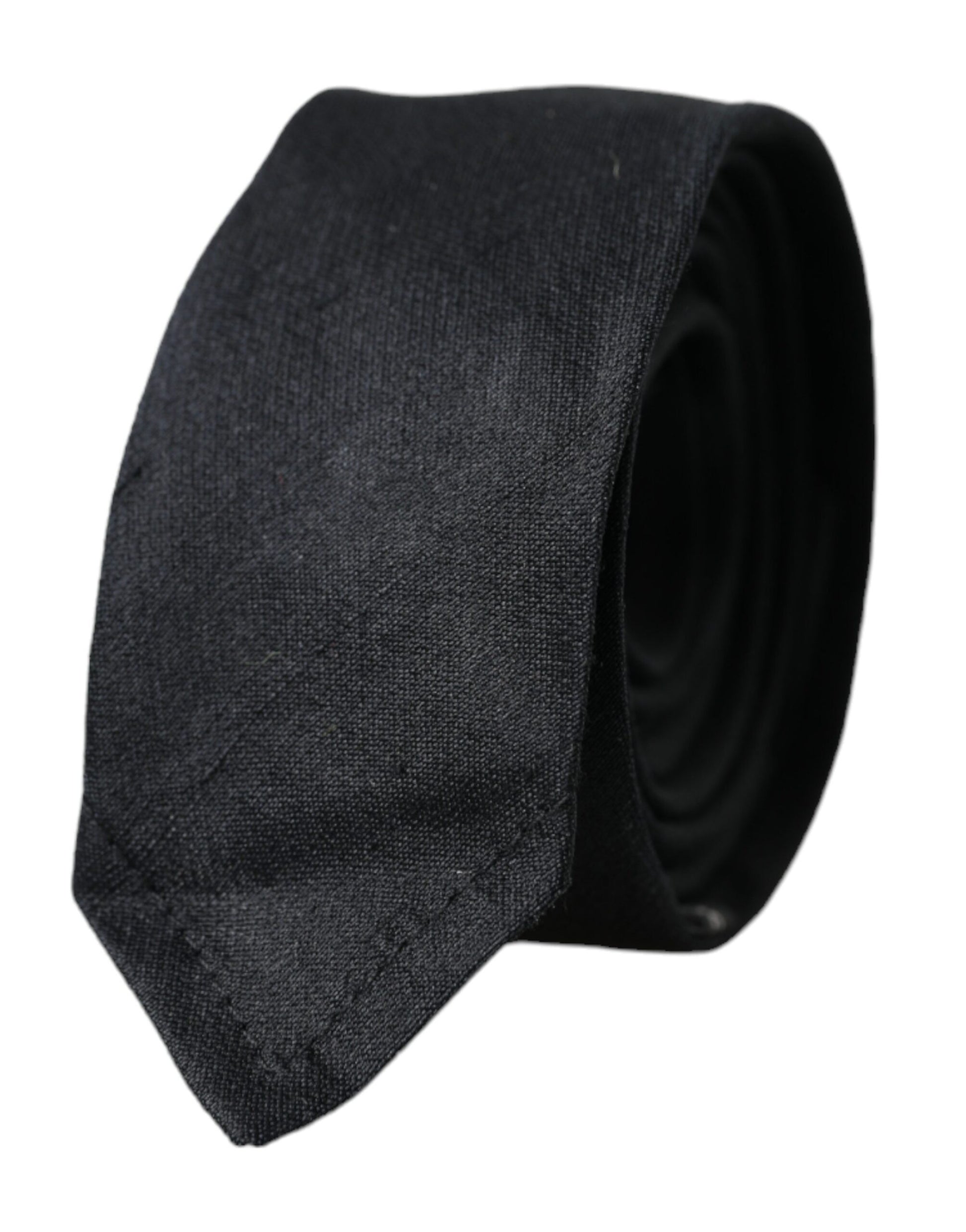 Cravate noire unie en soie 100% réglable