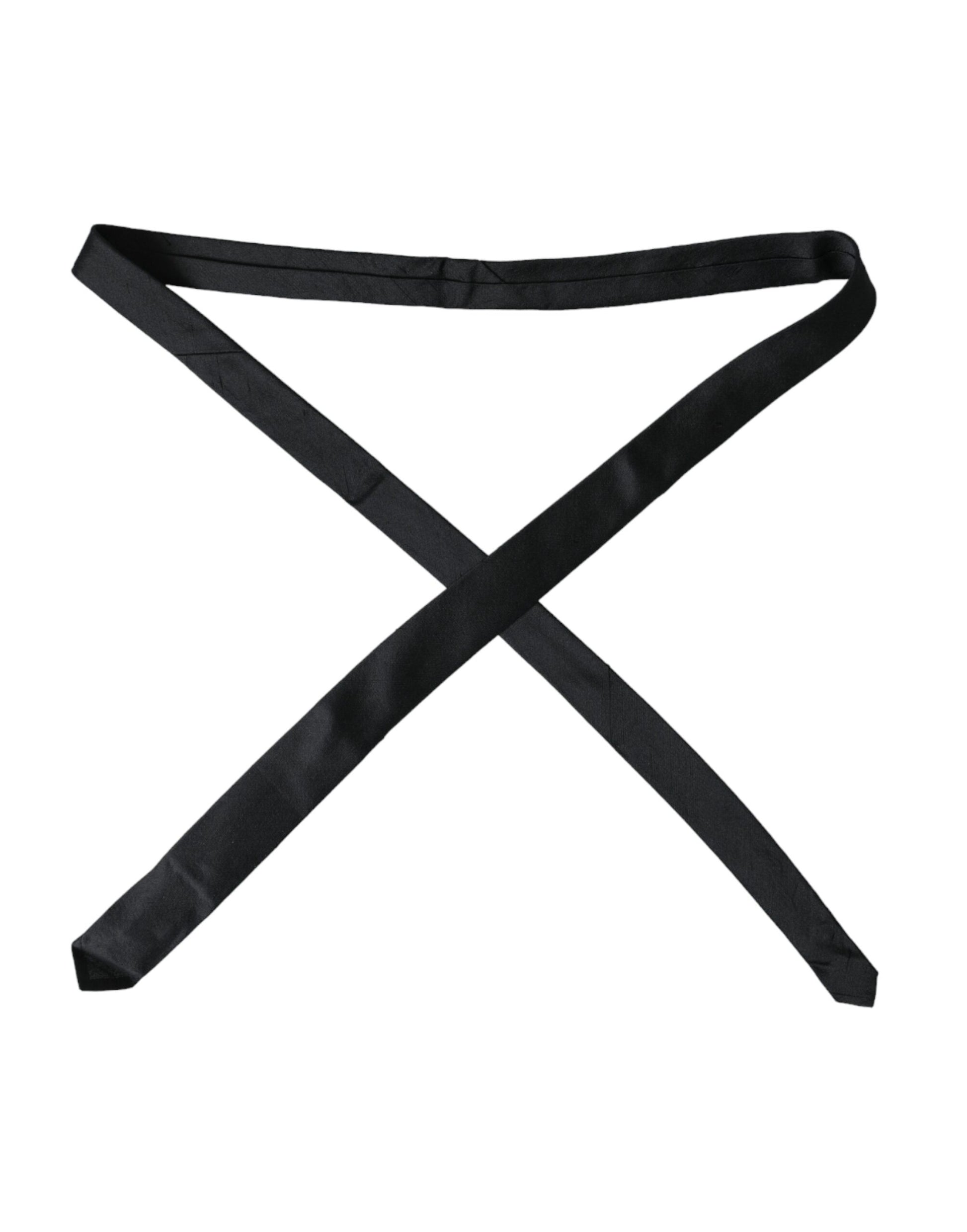 Cravate noire unie en soie 100% réglable