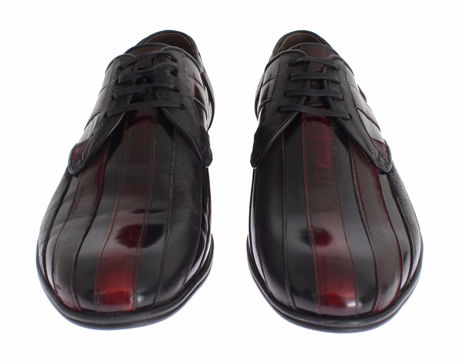 Chaussures habillées formelles en cuir noir Bordeaux