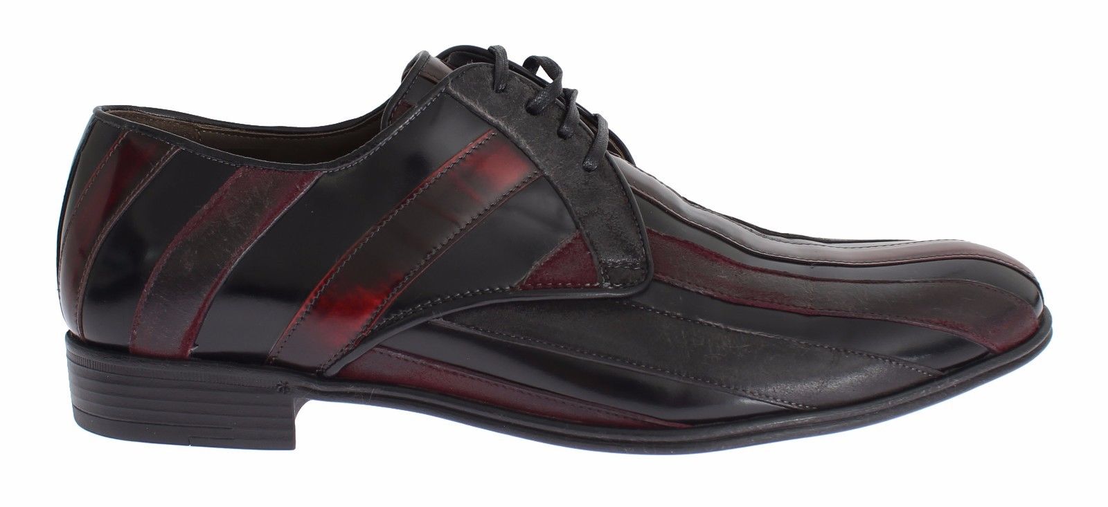 Chaussures habillées formelles en cuir noir Bordeaux