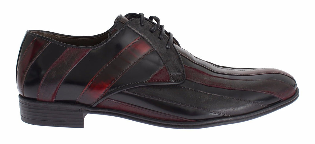 Chaussures habillées formelles en cuir noir Bordeaux
