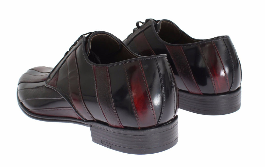 Chaussures habillées formelles en cuir noir Bordeaux