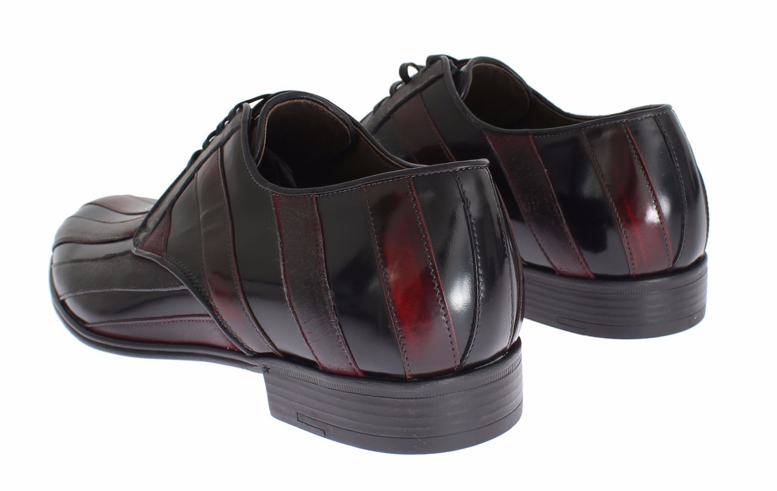 Chaussures habillées formelles en cuir noir Bordeaux