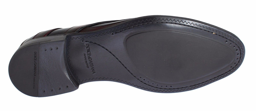 Chaussures habillées formelles en cuir noir Bordeaux
