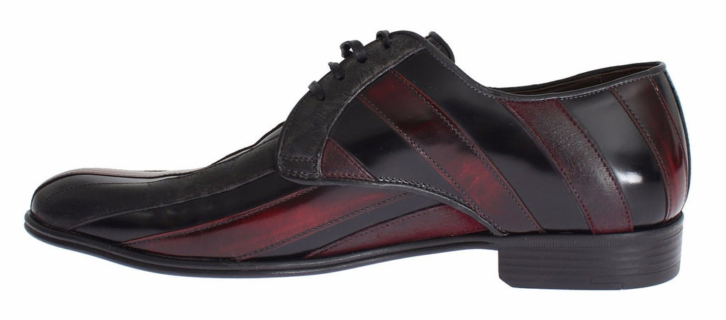 Chaussures habillées formelles en cuir noir Bordeaux