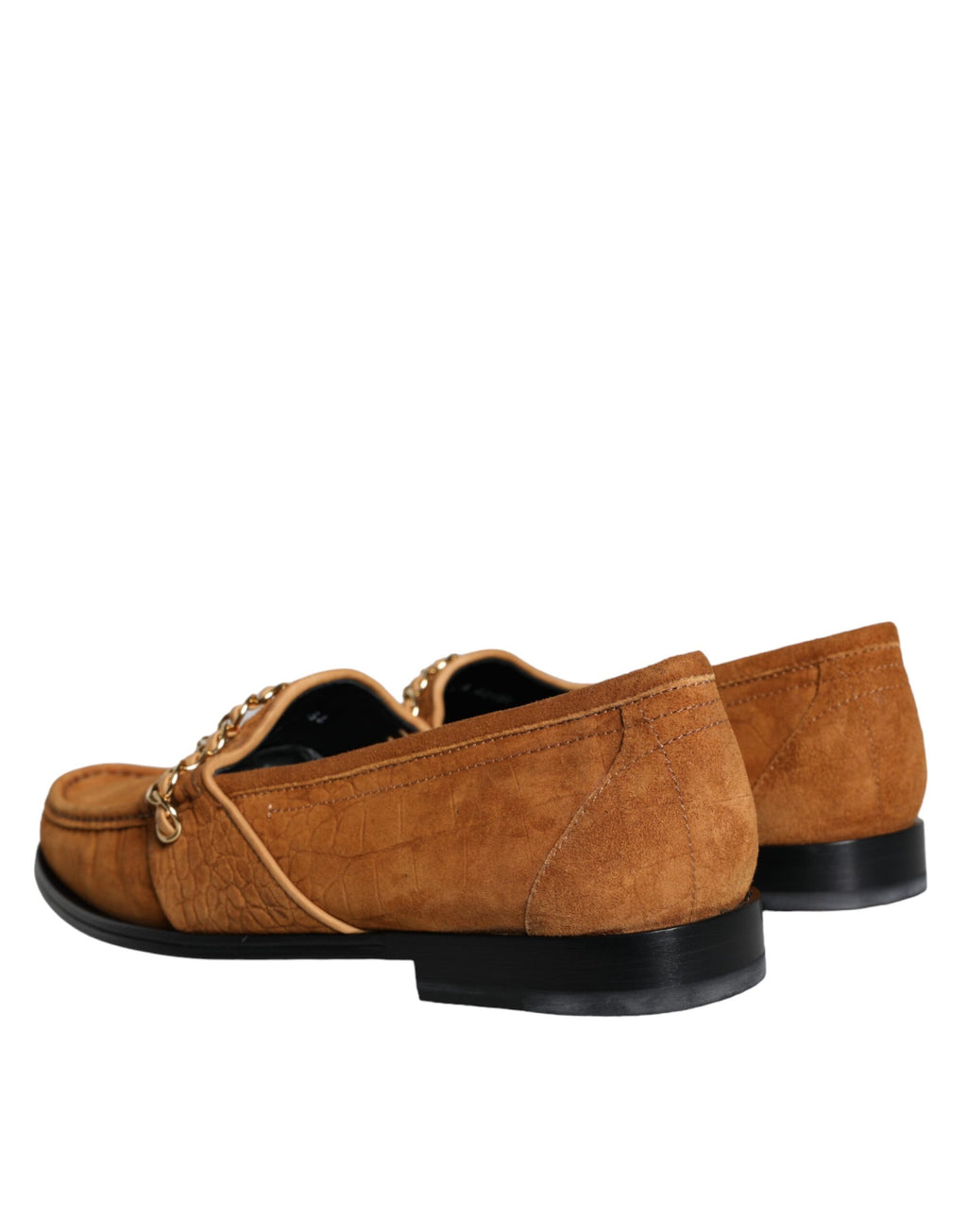 Mocassins en cuir velours marron avec logo, à enfiler