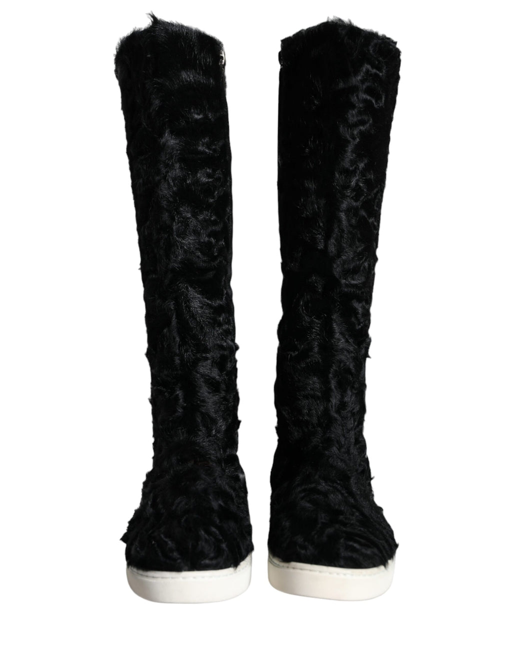 Bottes en cuir et fourrure de mouton Xiangao noires
