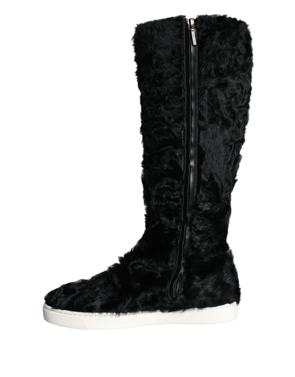 Bottes en cuir et fourrure de mouton Xiangao noires