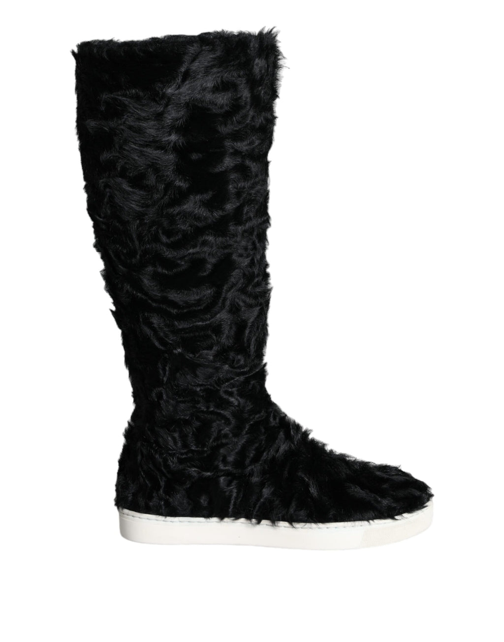 Bottes en cuir et fourrure de mouton Xiangao noires