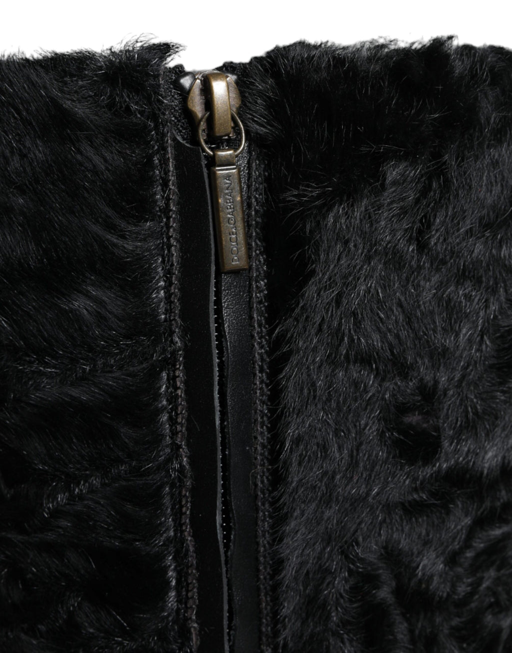 Bottes en cuir et fourrure de mouton Xiangao noires