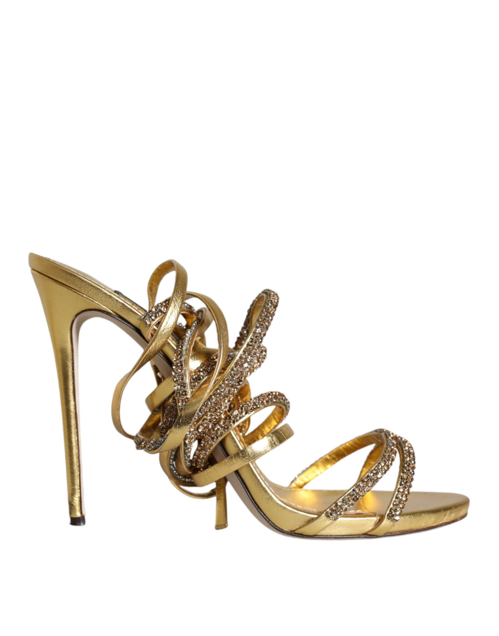Sandales à talons Keira ornées de cristaux dorés