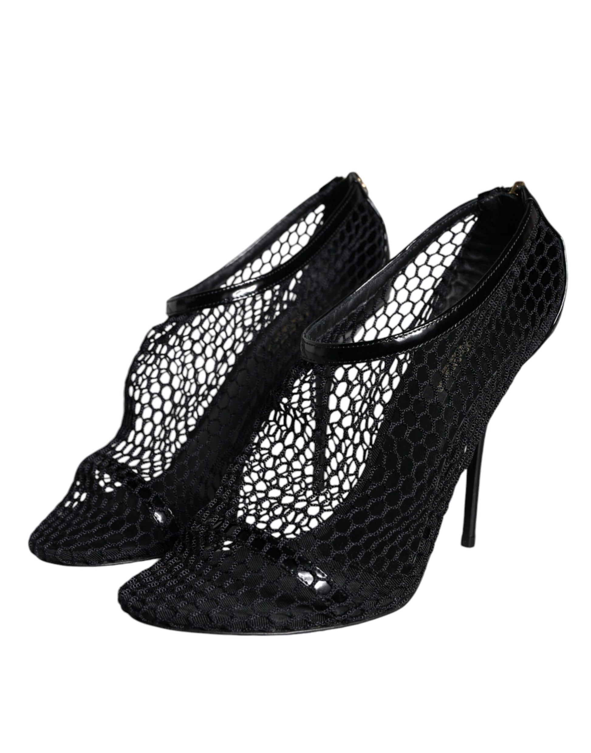 Sandales à talons Keira en cuir mesh noir