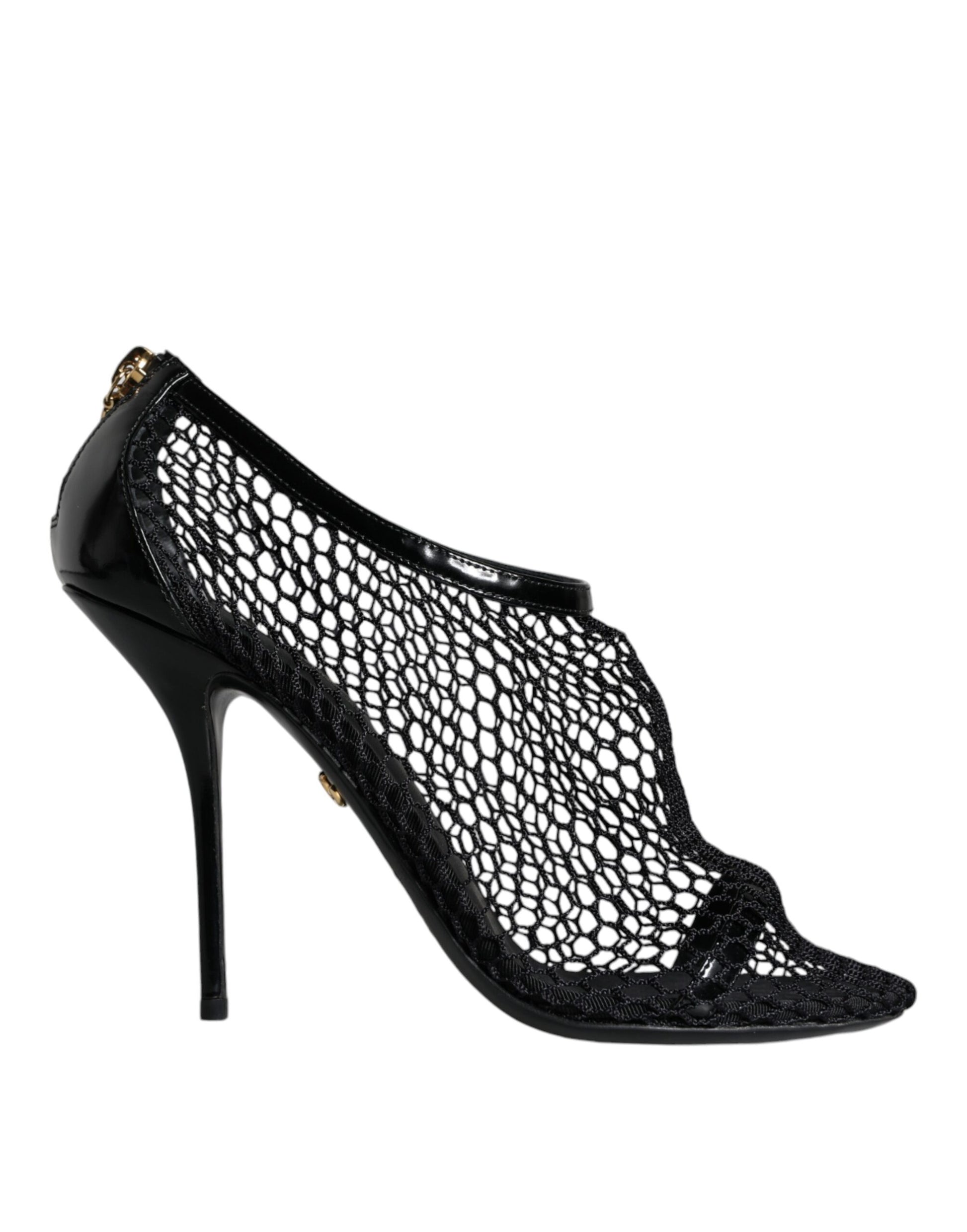 Sandales à talons Keira en cuir mesh noir