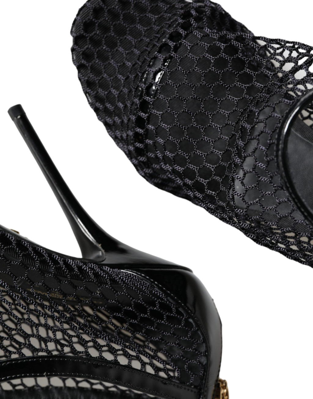 Sandales à talons Keira en cuir mesh noir