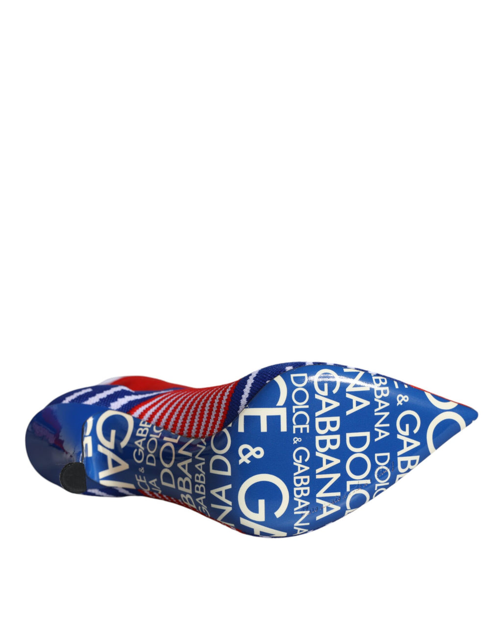 Bottes de cheville en forme de chaussettes extensibles rouges et bleues avec logo.
