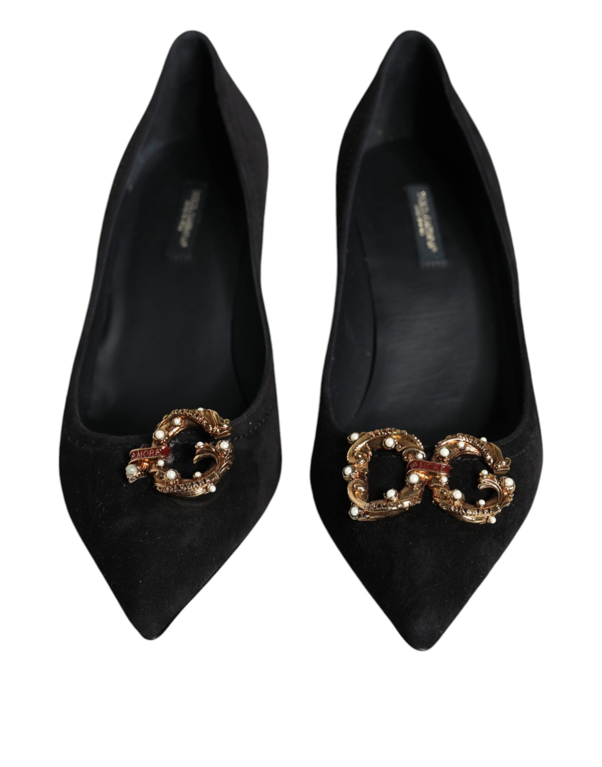 Escarpins à talons en daim noir Amore de Bellucci
