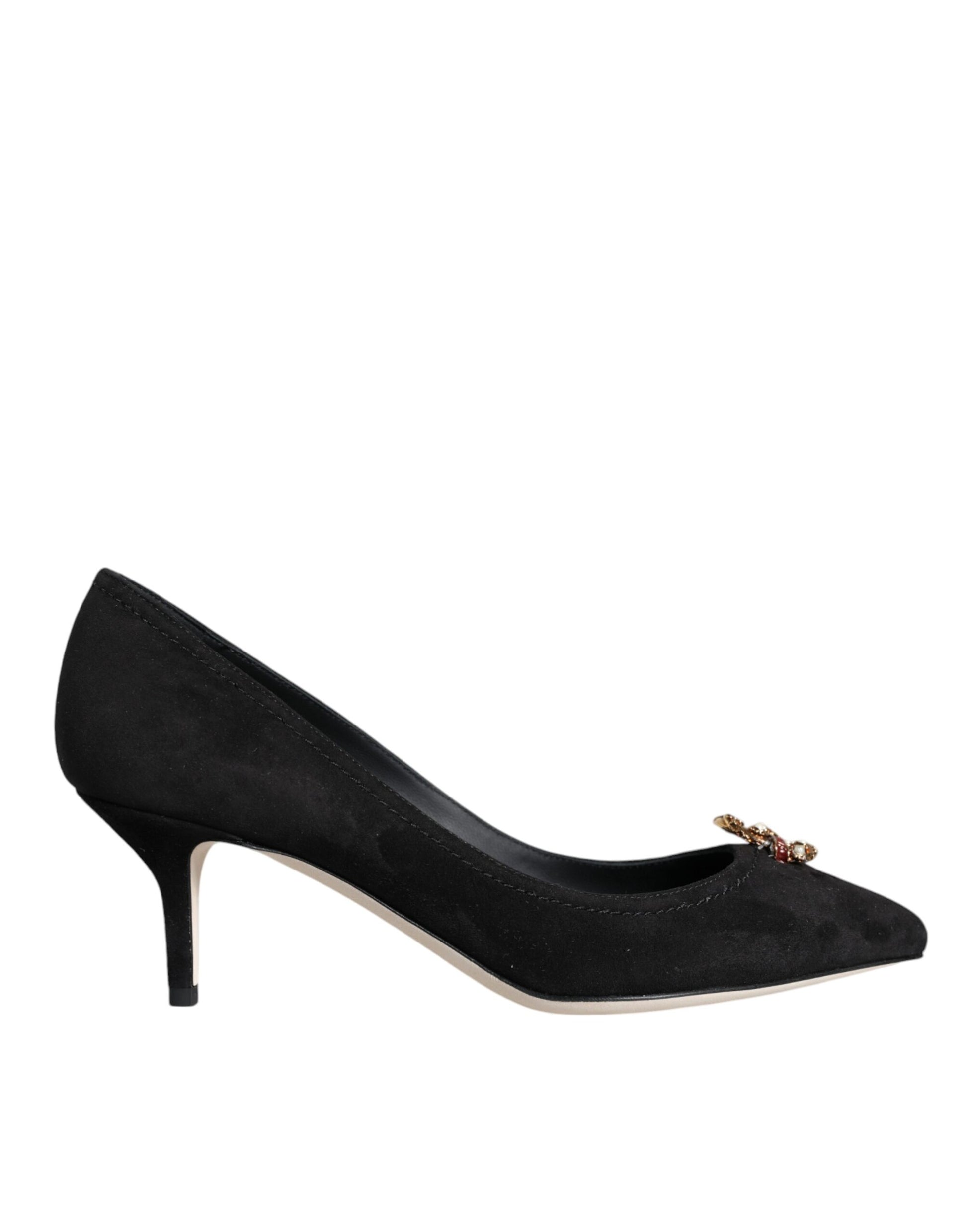 Escarpins à talons en daim noir Amore de Bellucci