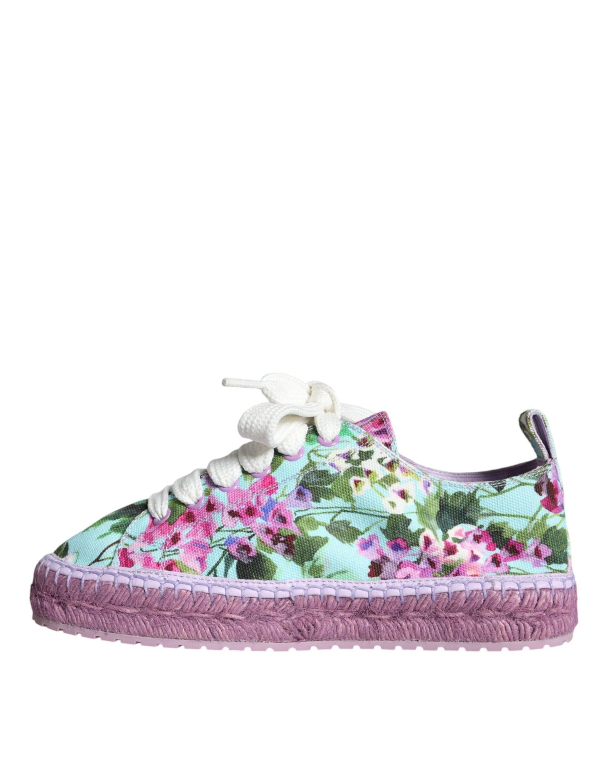 Chaussures de type espadrille, baskets en toile multicolore à motifs floraux